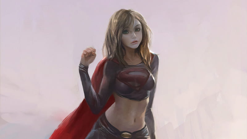 Supergirl Cute , supergirl, superheroes, artwork, digital-art, artstation, HD wallpaper