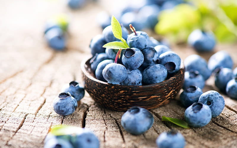 Blueberries, berries, healthy food, HD wallpaper