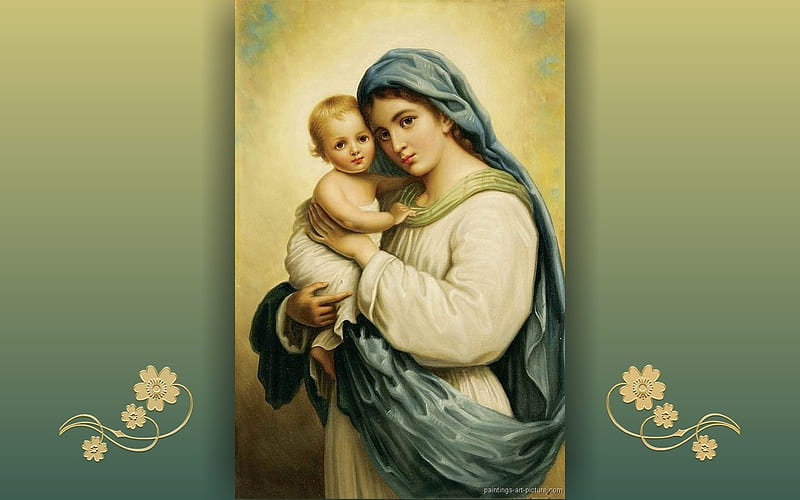 Mother of God, Virgin, Mary, Child, Jesus, HD wallpaper