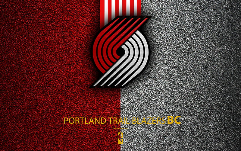 Portland Trail Blazers logo, basketball club, NBA, basketball, emblem, leather texture, National Basketball Association, Portland, Oregon, USA, Northwest Division, Western Conference, HD wallpaper