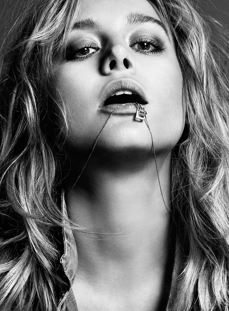 Brie Larson, actress, women, monochrome, open mouth, looking at viewer, face, HD phone wallpaper