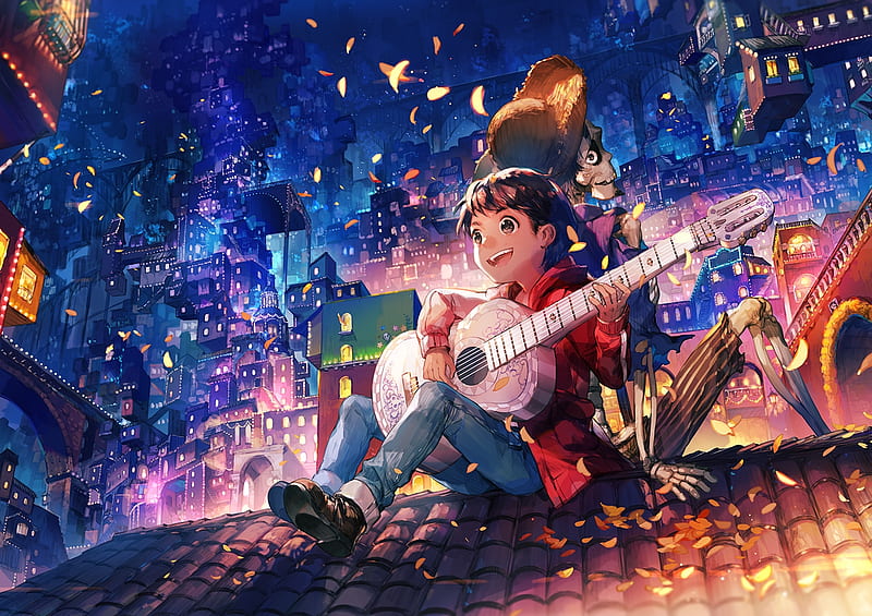 coco, animation, guitar, artwork, Anime, HD wallpaper