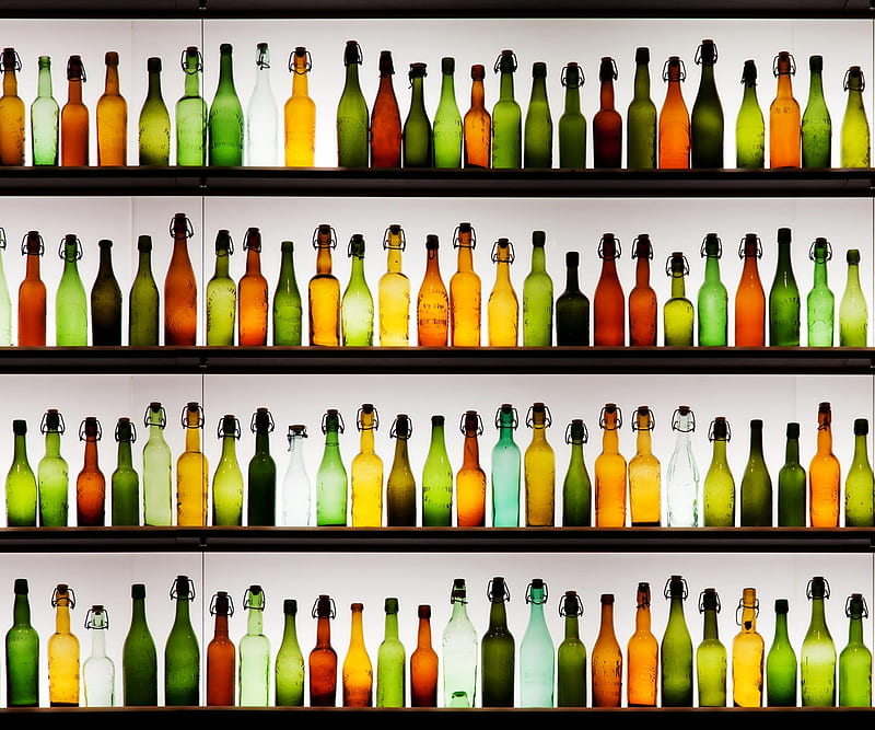 Drinks, alcohol, bottles, drink, liquor, shelves, HD wallpaper