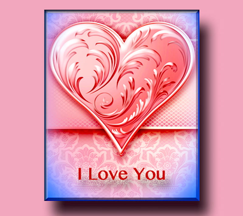 I Love You, heart, love, pink, romance, valentine, HD wallpaper