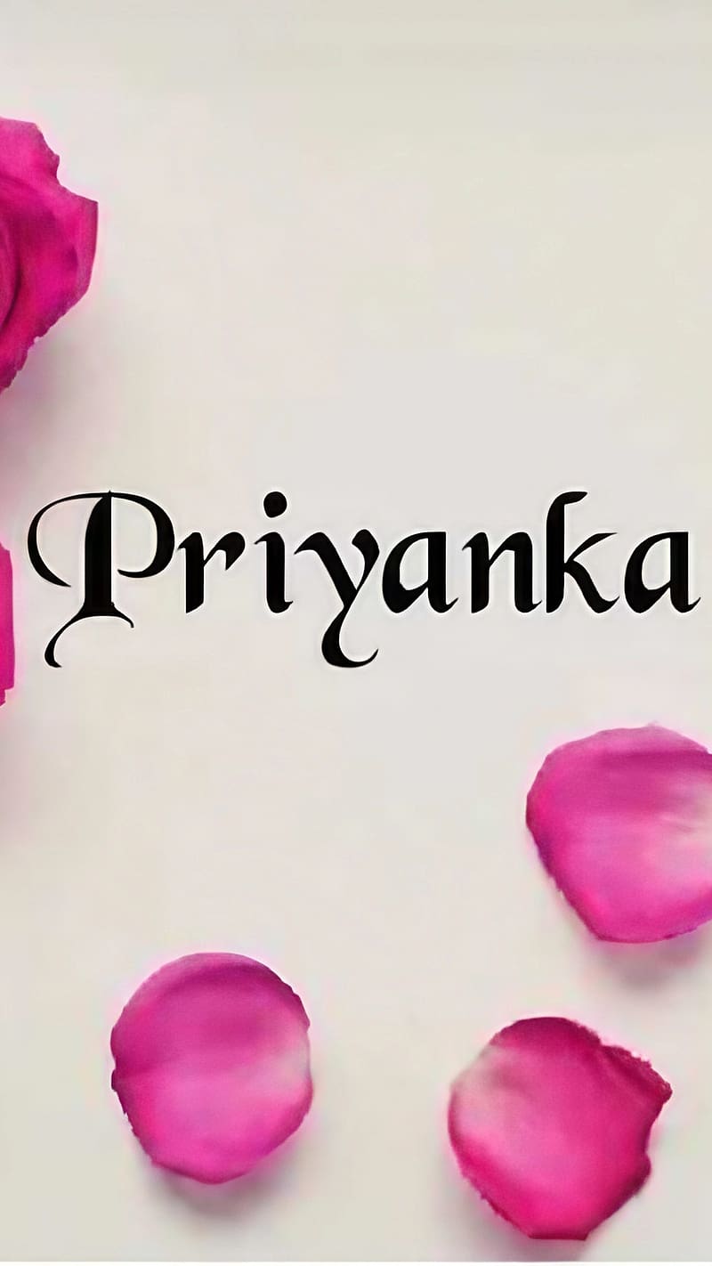 Priyanka Name, rose petal, rose, petal, name, HD phone wallpaper