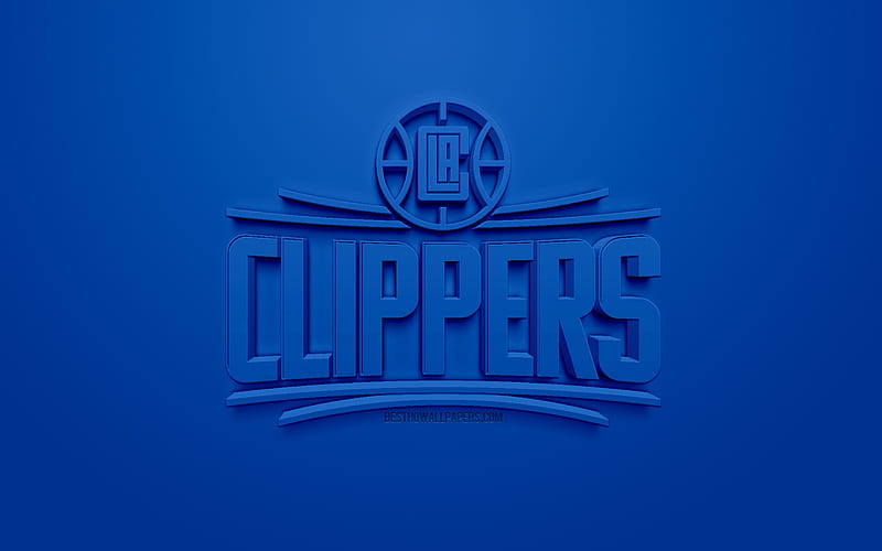 Los Angeles Clippers, creative 3D logo, blue background, 3d emblem, American basketball club, NBA, Los Angeles, California, USA, National Basketball Association, 3d art, basketball, 3d logo, HD wallpaper