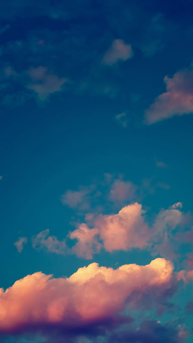 Sunset Clouds, cloud, sky, dawn, orenge, iphone, creative, blue, rainbow, HD phone wallpaper