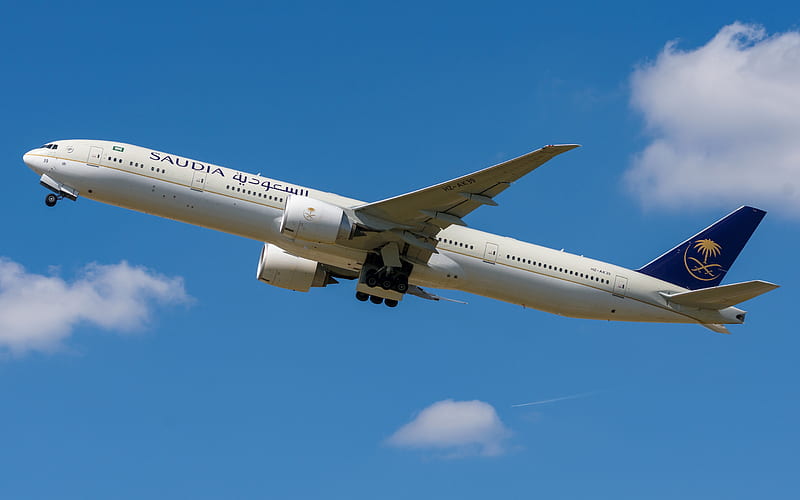 Boeing 777, passenger plane, air travel concepts, 777-300ER, Saudi Arabian Airlines, Boeing, HD wallpaper