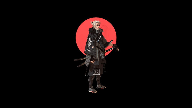 Geralt Of Rivia The Witcher Minimalism, geralt-of-rivia, the-witcher-3, games, artwork, artist, digital-art, dark, black, HD wallpaper