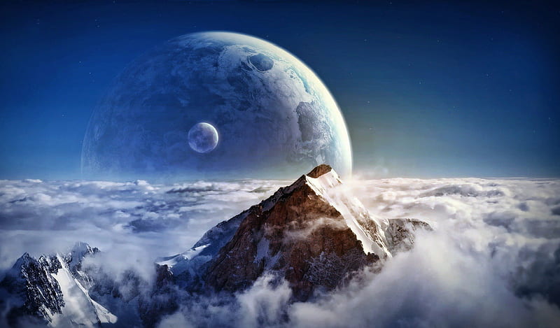 Space Mountain, fantasy world, Fantasy Planet, alien world, HD wallpaper