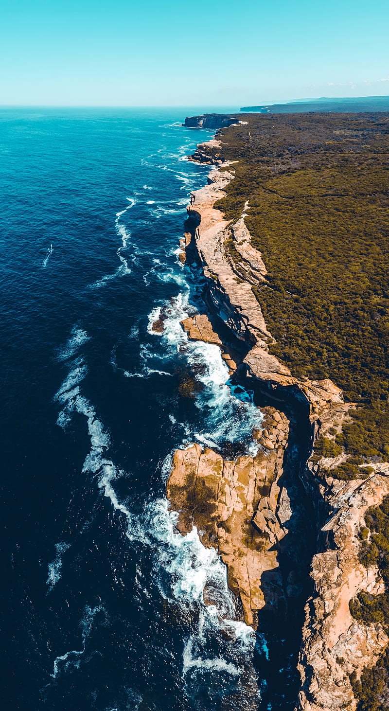 coast, rocks, sea, surf, ocean, HD phone wallpaper