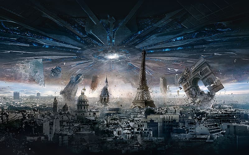 Paris, Eiffel Tower, City, Destruction, Arc De Triomphe, Movie, Independence Day: Resurgence, HD wallpaper