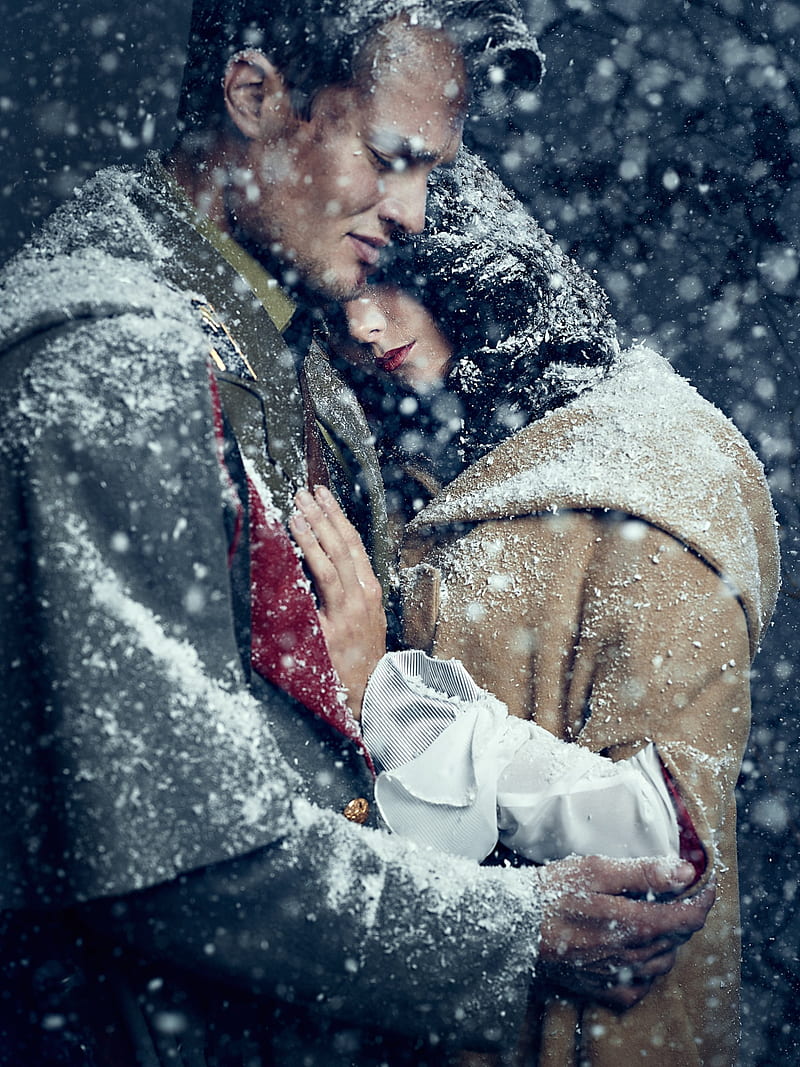 couple, love, men, women, , Martin Strauss, snow, HD phone wallpaper