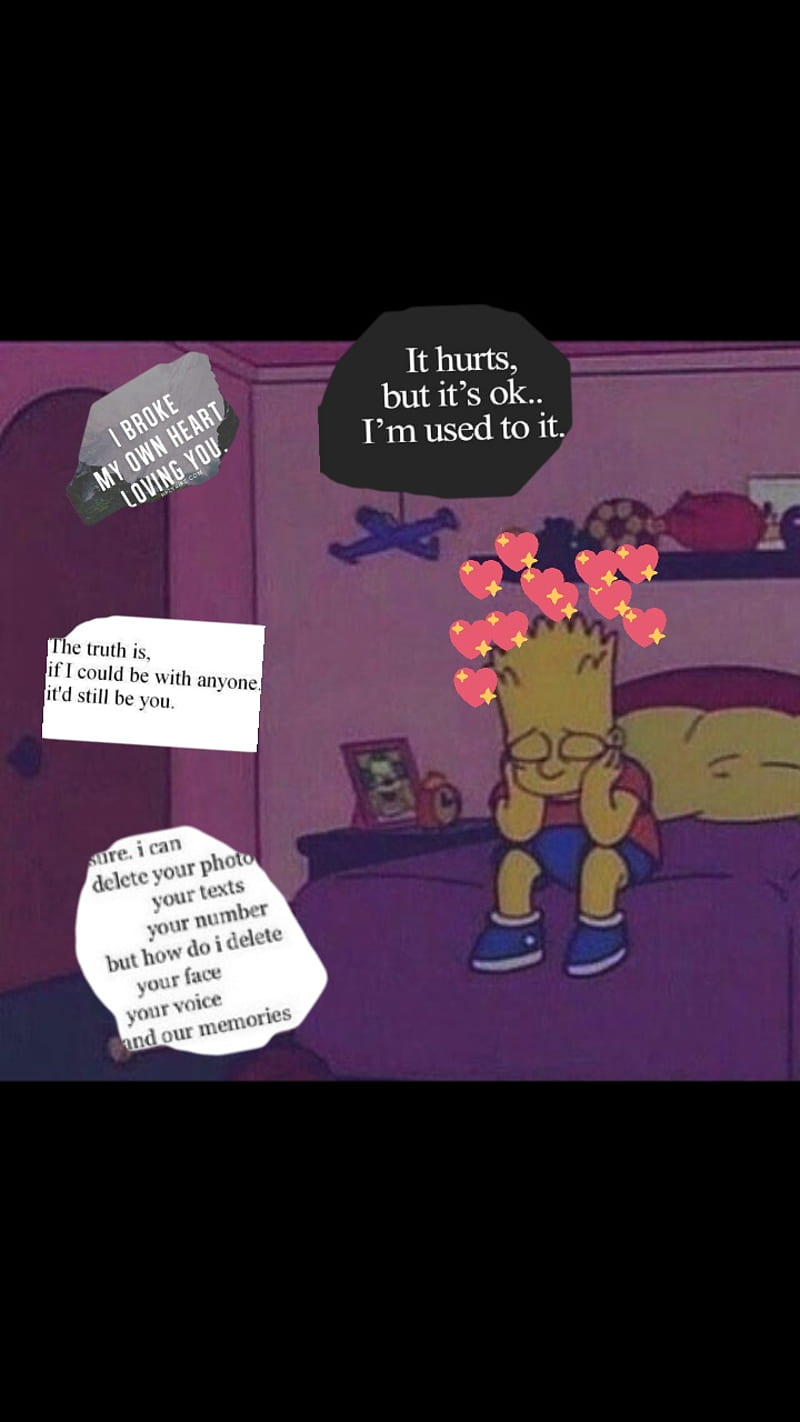 Sad Bart Simpson, aesthetic bart, aesthetic simpson, bart simpson