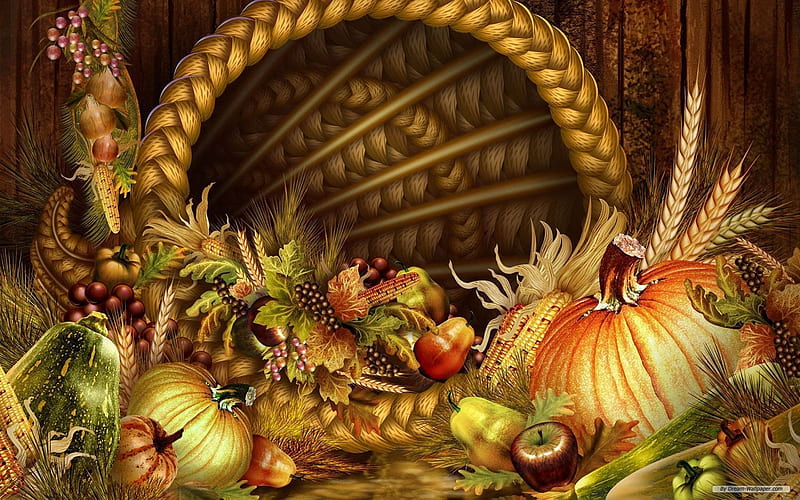 :=), fruit, art, autumn, cornucopia, HD wallpaper
