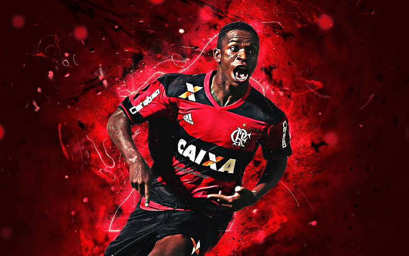 Lincoln, goal, Flamengo FC, brazilian footballers, soccer, Brazilian Serie A, football, neon lights, Brazil, HD wallpaper
