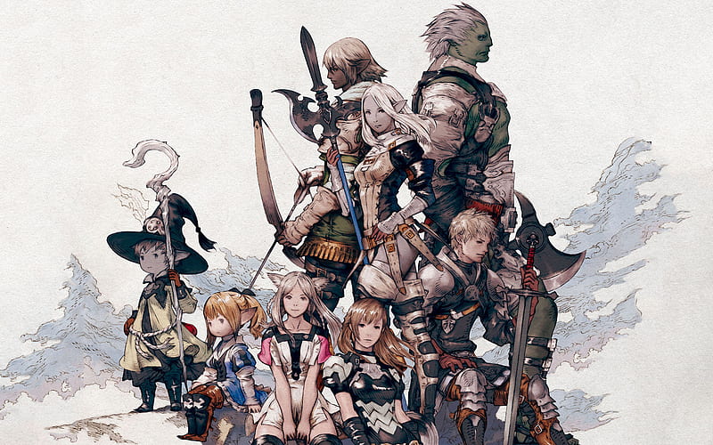 Final Fantasy, Video Game, Final Fantasy Xiv, Lalafell (Final Fantasy), Elezen (Final Fantasy), Hyur (Final Fantasy), Miqo'te (Final Fantasy), Roegadyn (Final Fantasy), HD wallpaper