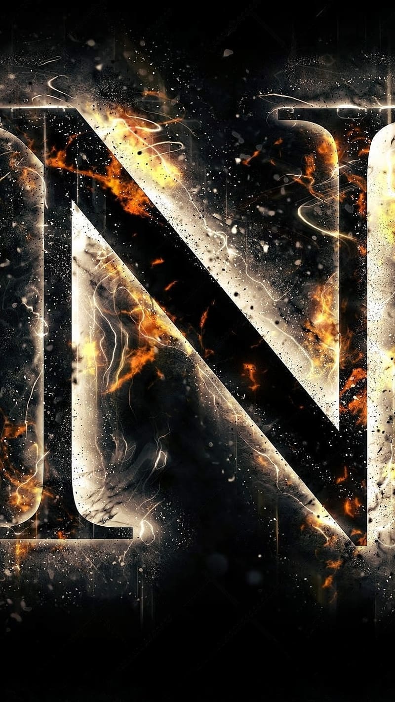N Letter Design, Smoky Effect, alphabet, fire effect, HD phone wallpaper