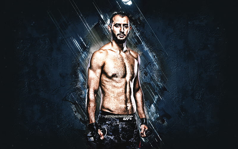 Dominick Reyes, UFC, The Devastator, american fighter, MMA, blue stone background, creative art, HD wallpaper