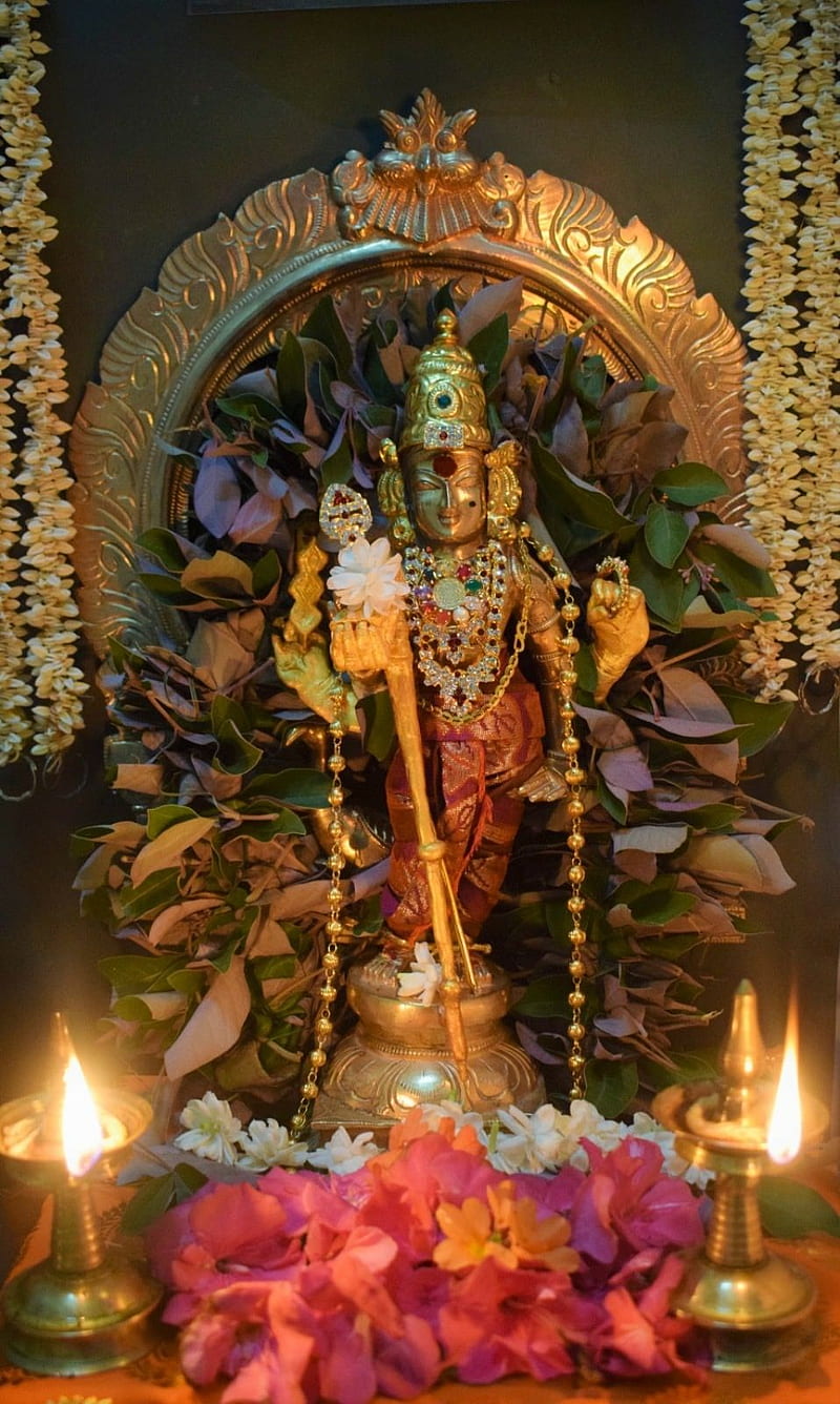 lord murugan , shrine, tradition, ritual, place of worship, temple, worship, ceremony, altar, statue, blessing - kiss, Thiruchendur Murugan, HD phone wallpaper