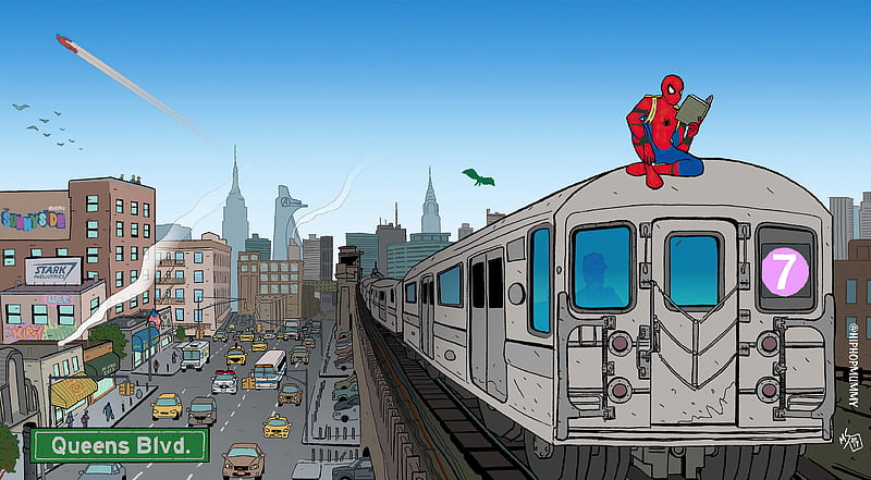 Spider Man Day In Queens , spiderman, superheroes, artist, artwork, digital-art, HD wallpaper