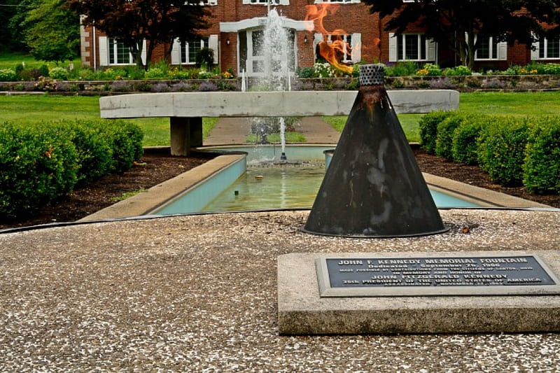 JFK Memorial Fountain, water fountain, fountain, jfk, jfk memorial, kohn f kennedy, HD wallpaper