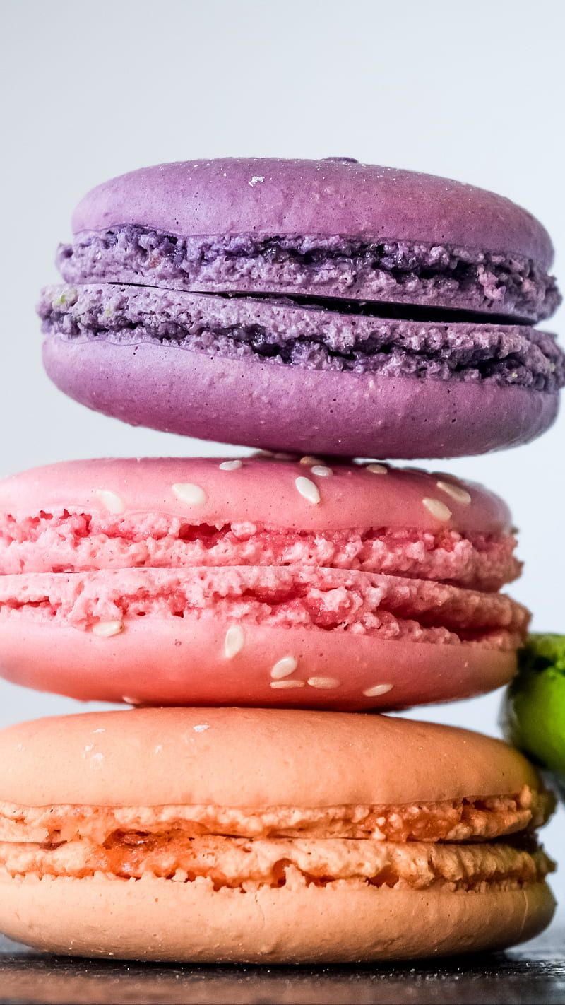 Colorful Macaroons , pastries, almond biscuits, food, HD phone wallpaper