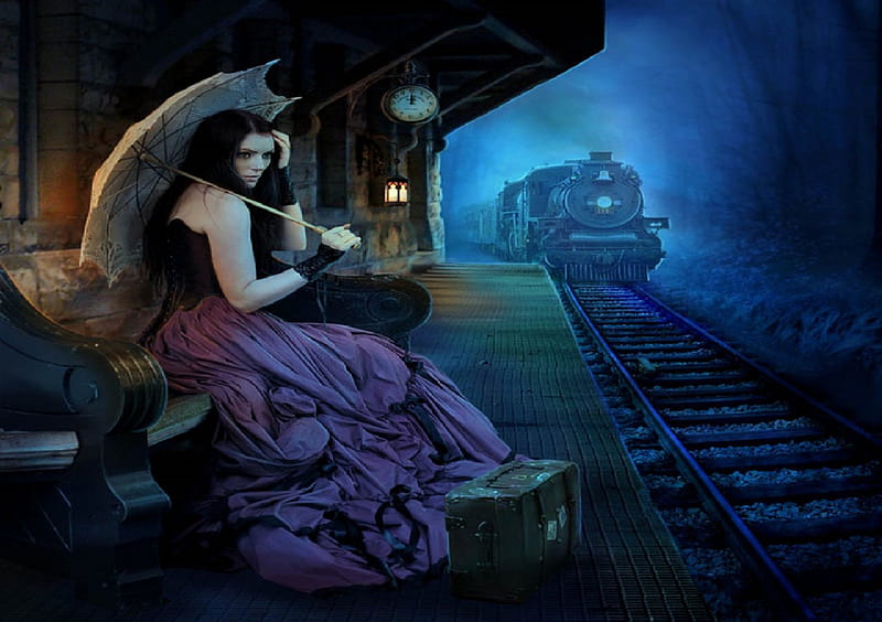 Midnight Train To Anywhere Midnight Train Woman Purple Dress Hd Wallpaper Peakpx 