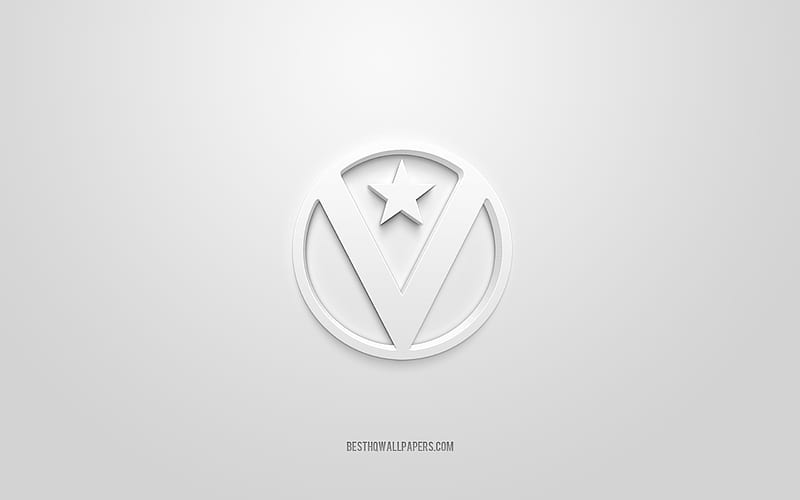 Virtus Bologna, creative 3D logo, white background, LBA, 3d emblem, Italian basketball club, Lega Basket Serie A, Bologna, Italy, 3d art, basketball, Virtus Bologna 3d logo, HD wallpaper