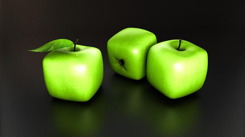 Square apples, cool, funny, entertainment, HD wallpaper | Peakpx