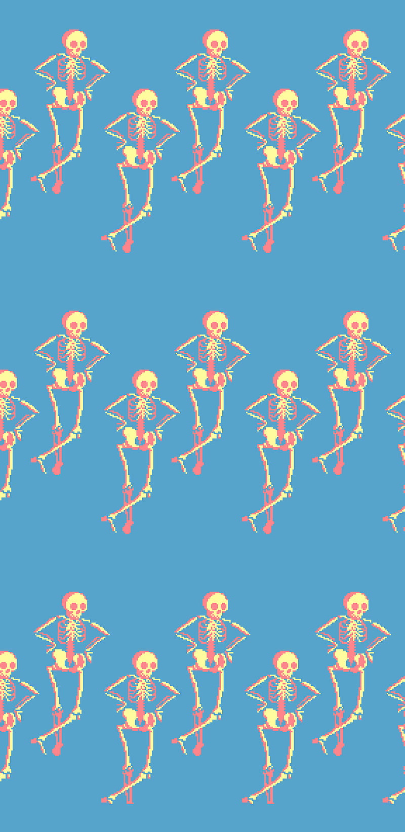Pixel Skeletons, autumn, fall, game art, game dev, halloween, october, pixel art, skeleton, spooky, spoopy, HD phone wallpaper