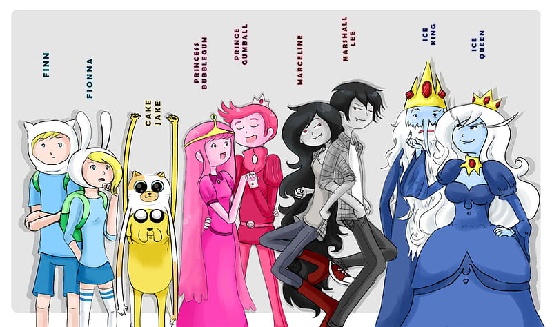 Adventure time with finn(fionna) and jake (cake), cake, ice king