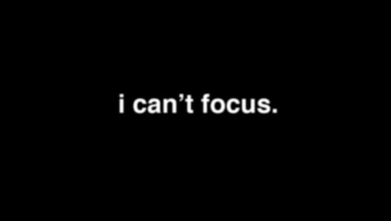 I Cant Focus Blurry Black Background Typographic Typography