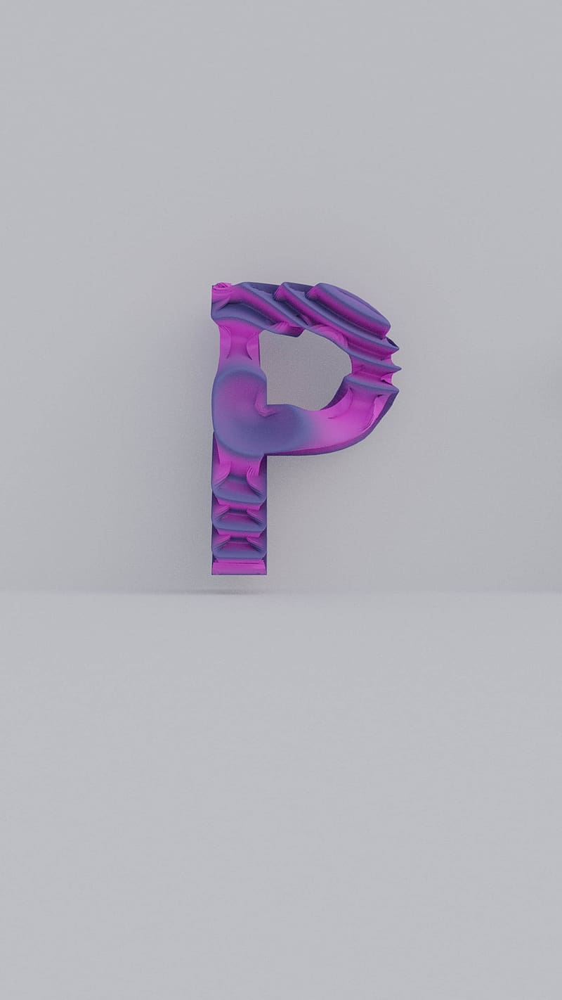 P Letter Design, 3d purple, letter, HD phone wallpaper