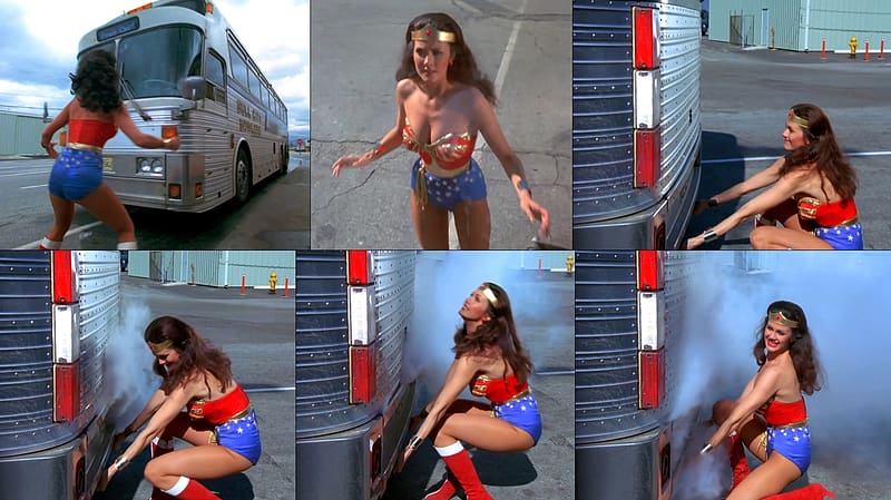Wonder Woman Bus Stop, Wonder Woman, Lynda Carter, WW, Hull City Howlers, Bus, Flight to Oblivion, HD wallpaper