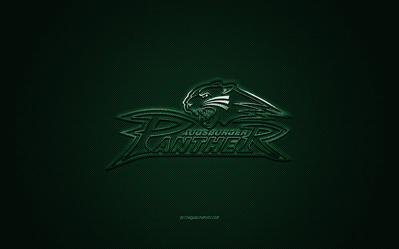 Augsburger Panther, German hockey club, Deutsche Eishockey Liga, green logo, DEL, green carbon fiber background, ice hockey, Augsburger, Germany, Augsburger Panther logo, HD wallpaper