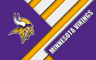 Minnesota Vikings, NFC North logo, NFL, purple yellow abstraction, material design, American football, Minneapolis, Minnesota, USA, National Football League, HD wallpaper