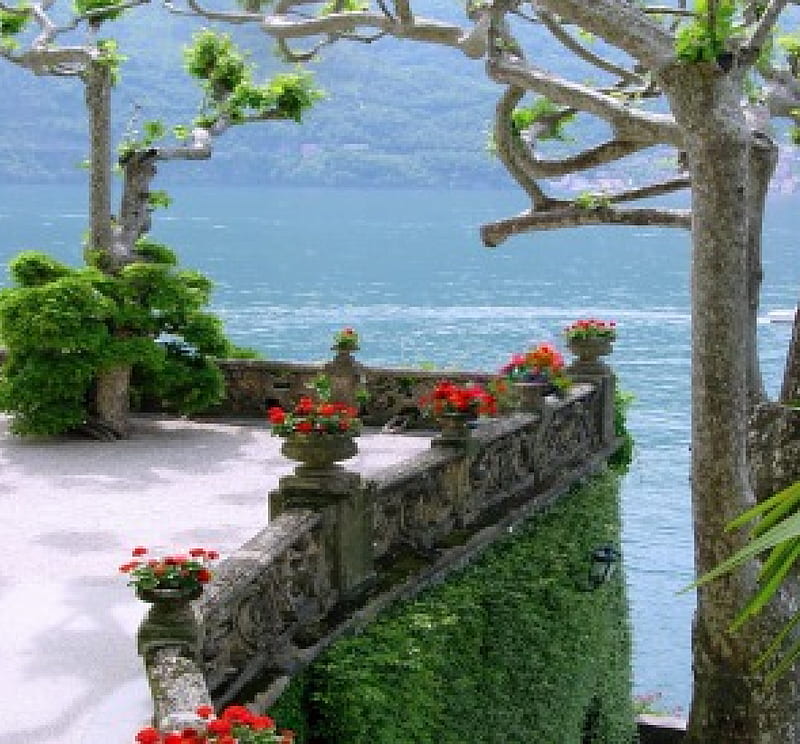 Villa Balnianello, Lake Como - Italy, Como, villa, lake, Italy, HD wallpaper