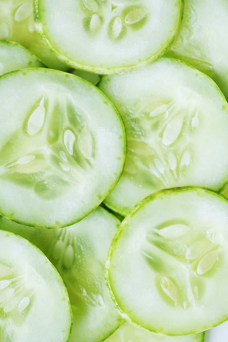 cucumber slices, macro, vegetables, Food, HD phone wallpaper
