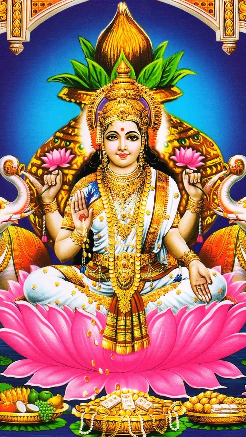 God Lakshmi Full , God Of Wealth, mahalakshmi, goddess, HD phone wallpaper