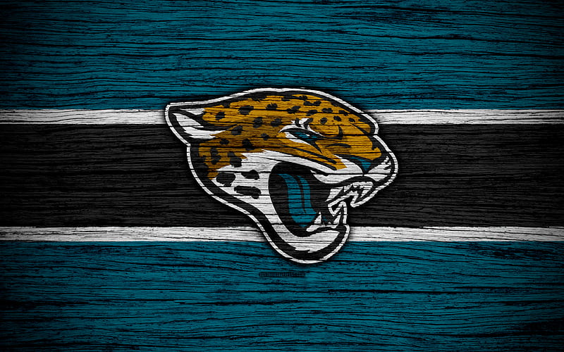 Jacksonville Jaguars, NFL, American Conference wooden texture, american football, logo, emblem, Jacksonville, Florida, USA, National Football League, HD wallpaper