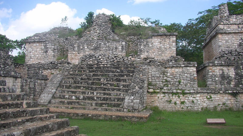 EK Balam, Mexico, Ruins, Peninsula, Mayan, Yucatan, Cancun, HD wallpaper