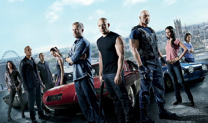 Fast and Furious 6 (2013), movie, action, Fast and Furious 6, Michelle Rodriguez, woman, Jordana Brewster, Paul Walker, girl, actress, Dwayne Johnson, people, car, Dwayne Johnson Dwayne Johnson, Vin Diesel, actor, HD wallpaper