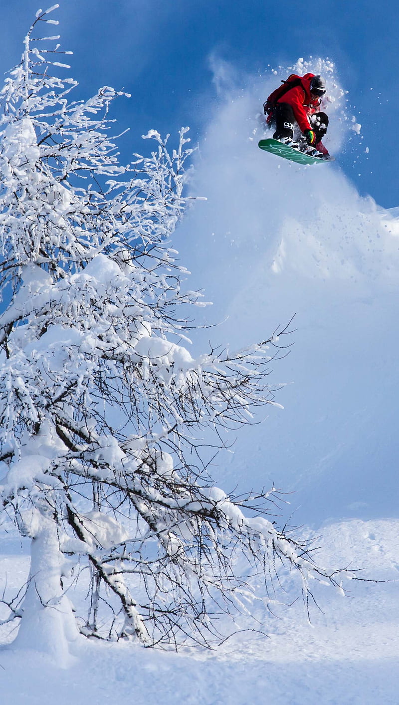 Snowboarding, man, ski, snow, winter, HD phone wallpaper