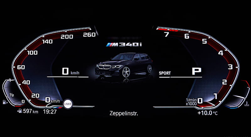 2020 BMW M340i xDrive Touring (Color: Black Sapphire Metallic) - Digital Instrument Cluster , car, HD wallpaper