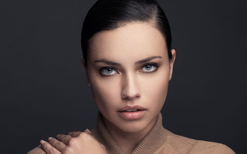 Adriana Lima, portrait, face, hoot, brazilian supermodel, brazilian celebrities, fashion model, HD wallpaper