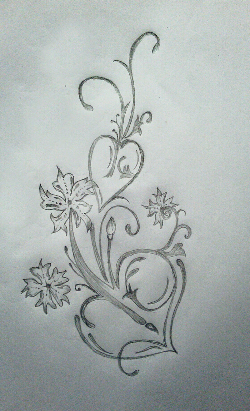 Dibujo de flor, amor, uno, as, tom, dibujo a lápiz, flor de amor, flor, flor  hermosa, Fondo de pantalla de teléfono HD | Peakpx