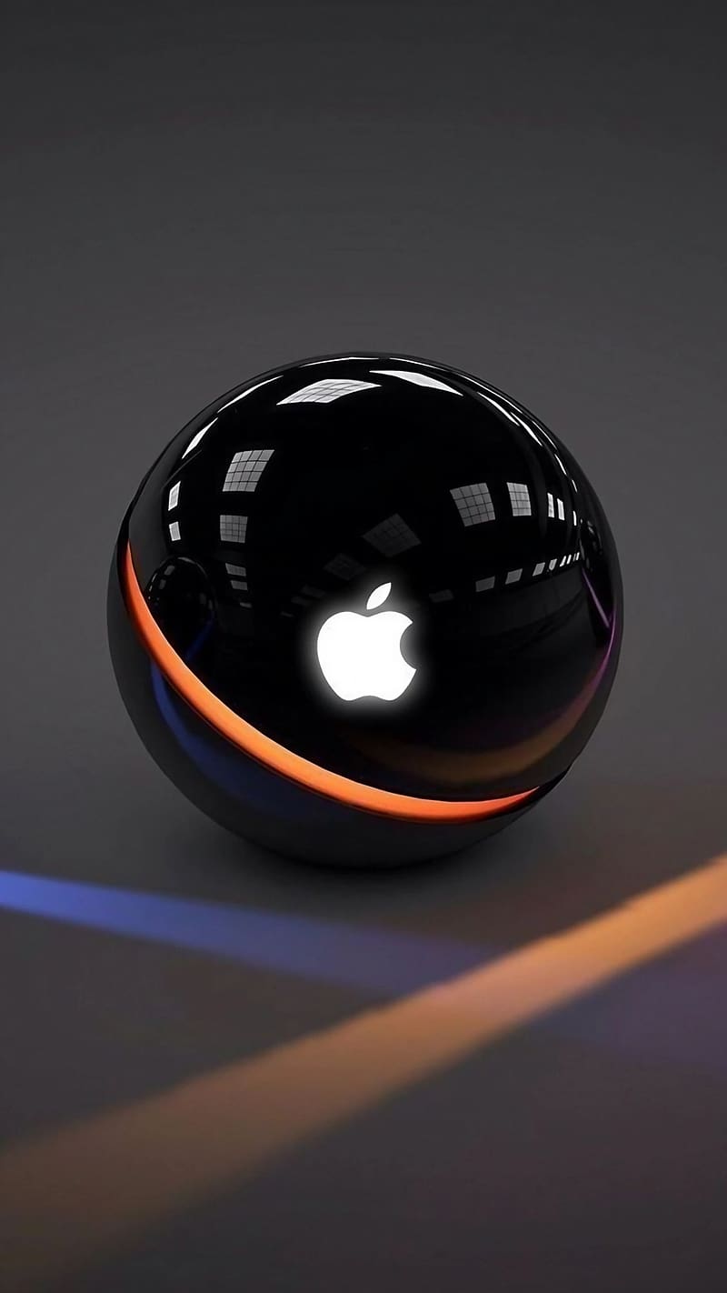 Apple Phone Ke, Black Sphere, apple logo, iphone, HD phone wallpaper