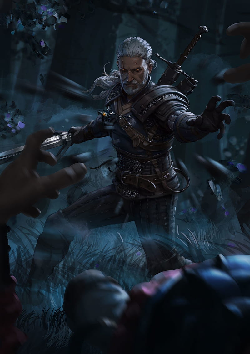 magic, The Witcher, Geralt of Rivia, The Witcher 3: Wild Hunt, HD phone wallpaper