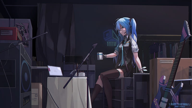 Hatsune Miku Blue Hair , hatsune-miku, vocaloid, anime, anime-girl, artist, artwork, digital-art, HD wallpaper